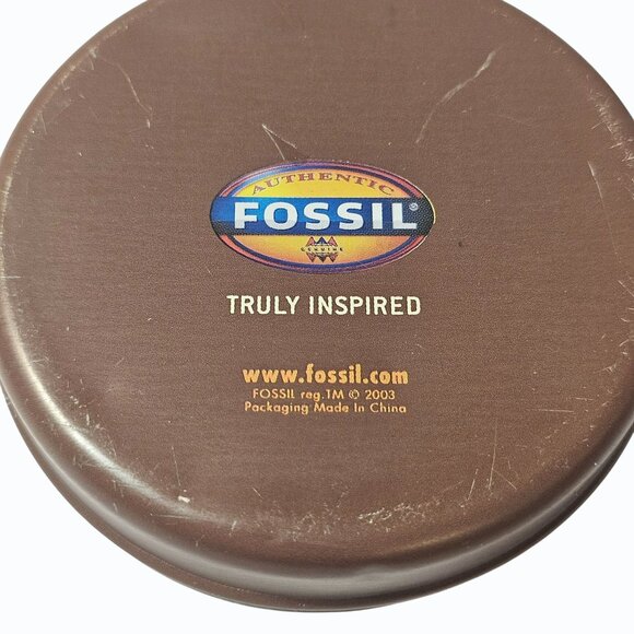 Authentic Fossil 2003 Collectible Round Playing Cards Complete w Tin NO JOKERS - Picture 6 of 9